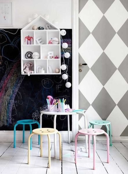 Two-color rhombuses - not boring doors