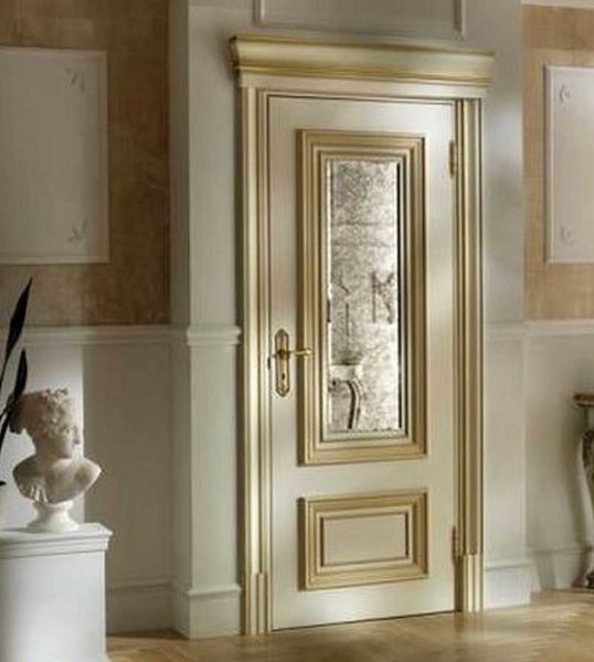 Wallpapering old doors is a good way to get new ones out of old