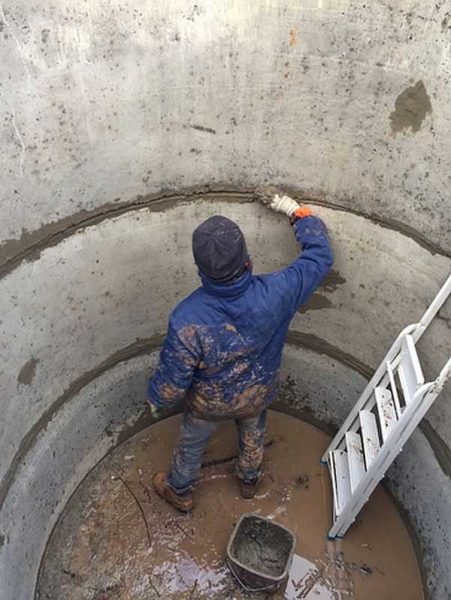 Coat the joints with a cement-sand mortar