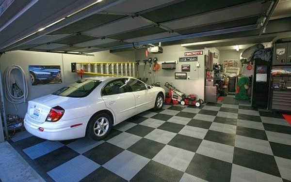 PVC tiles are used in commercial garages and workshops, where the load is much higher