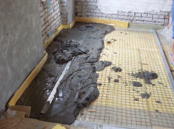 After the reinforcing frame, concrete can be laid
