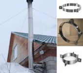 Fastening the braces to the sandwich chimney