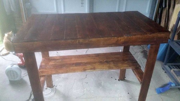 Homemade table for giving is ready