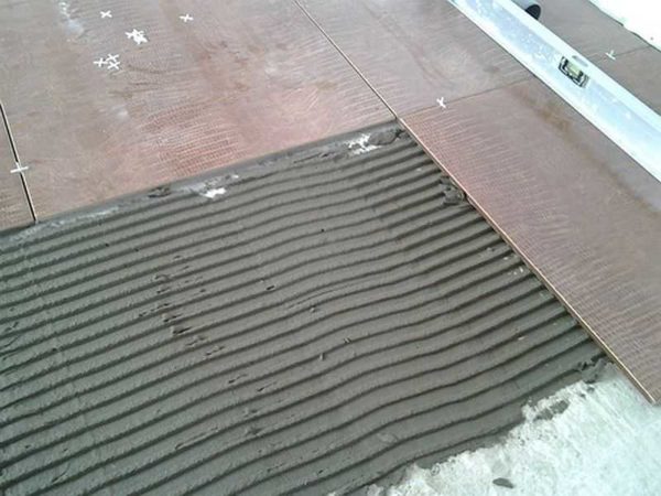 Applied glue, formed a relief