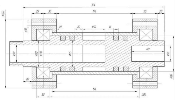 Small Drilling Rig Swivel Drawing