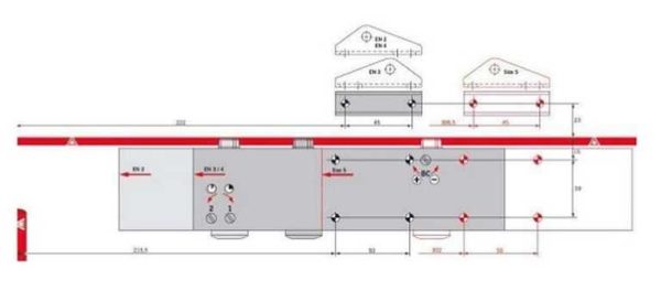 Example of a template for installing a door closer