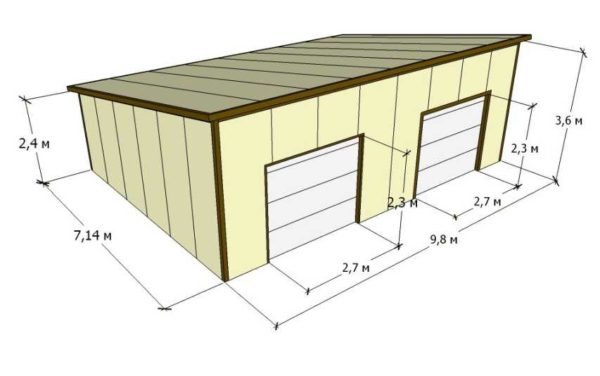 Garage project for two cars