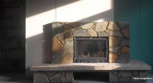Stone fireplace decoration