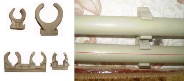 Fastening polypropylene pipes to walls
