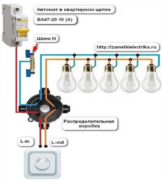 Dimmer connection diagram