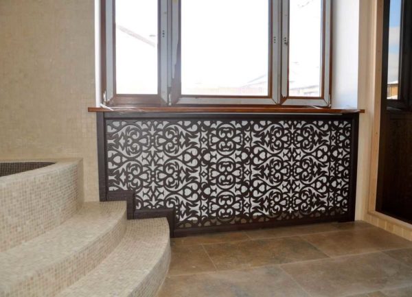 Openwork decorative grilles for batteries are usually made from MDF and HDF
