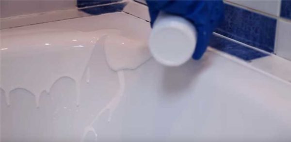 Pour on the side along the wall