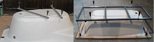 Options for completing acrylic bathtubs - legs and frame