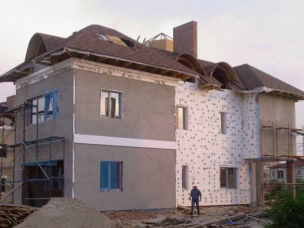 Divide the house into sections with different stages of work