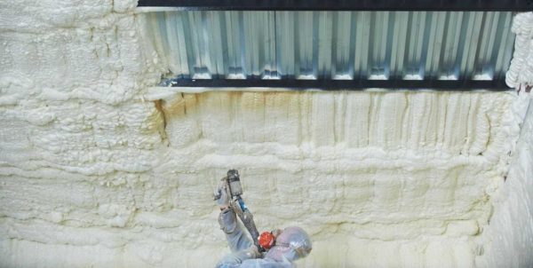 Sprayed thermal insulation can be applied to any surface, and the roof can be insulated from the inside