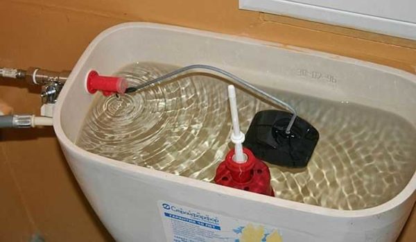 By bending the float lever, we change the water level in the drain tank