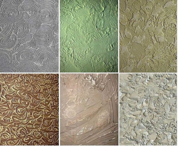 Structural plaster options. Here the whole zest is in the application technique. The same composition can have an infinite number of appearance options