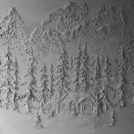 Decorative panel made of textured plaster