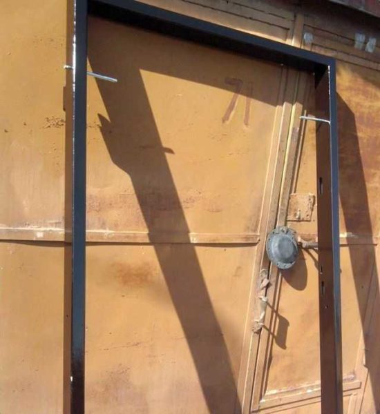 Door frame for homemade iron doors painted