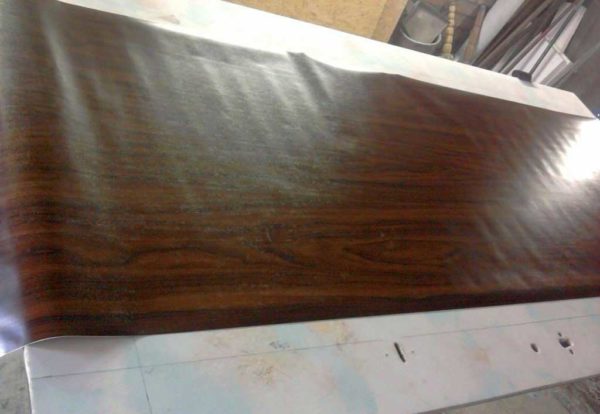 The film will be glued curly