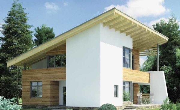 Two-storey house with terraces on two floors