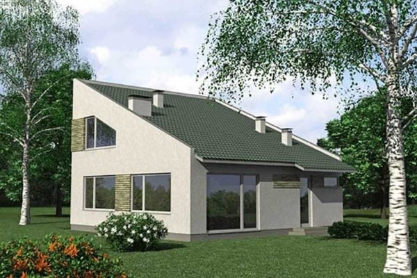 Project of a small house under a pitched roof