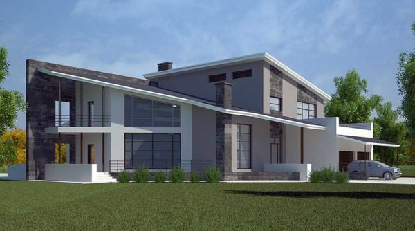 One of the projects of houses with a pitched roof