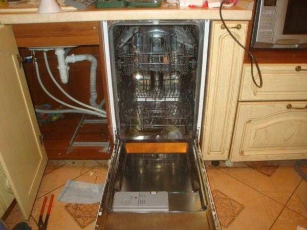 One example of how to connect a dishwasher