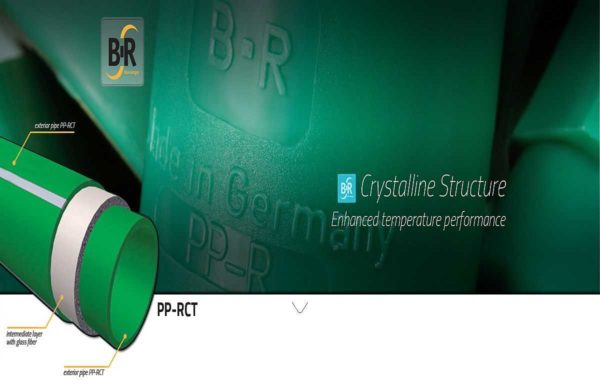 Banninger polypropylene pipes have a characteristic green color