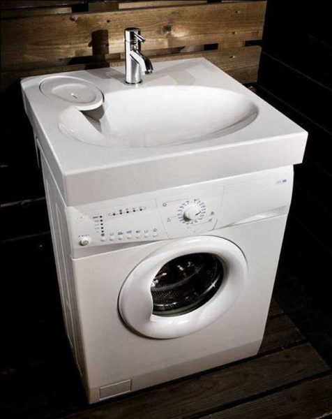 To put the washing machine under the sink, you need a special sink