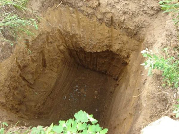The pit has been dug, it is necessary to level the bottom, pour sand