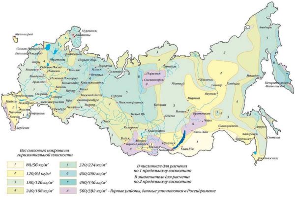 Snow load map of RF