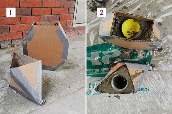 Diy form for making a concrete flowerpot