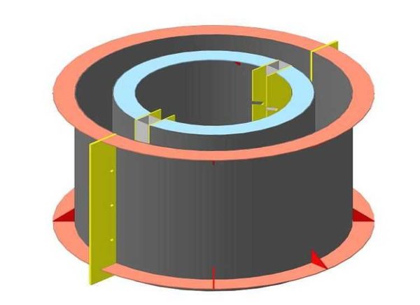 What a mold for the production of concrete rings might look like