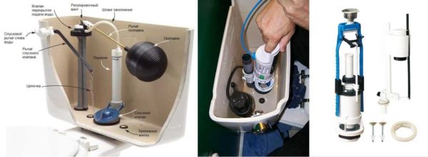 Lever drain (left) and push-button (right)