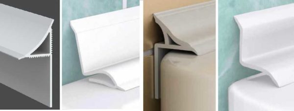 Multiple profiles of plastic bath curbs
