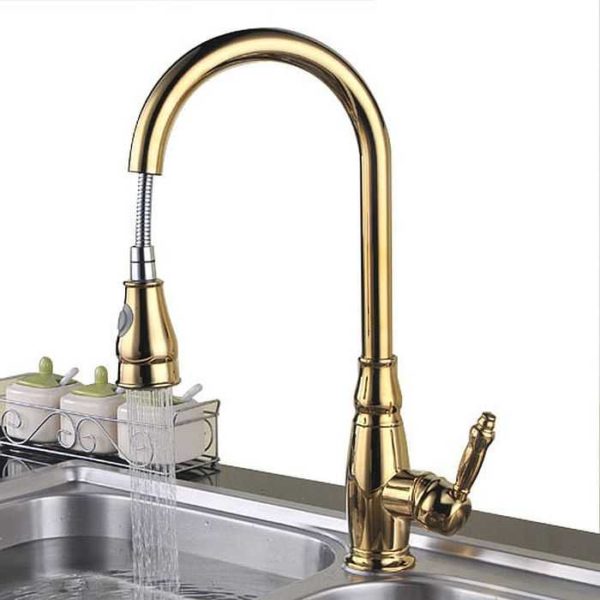 Kitchen faucets with pull-out spray