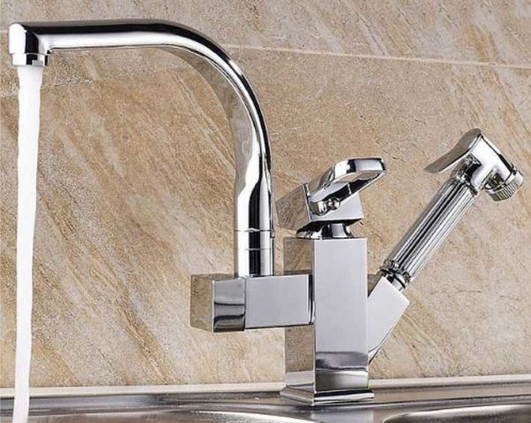 Two spouts - for regular tap water and purified water