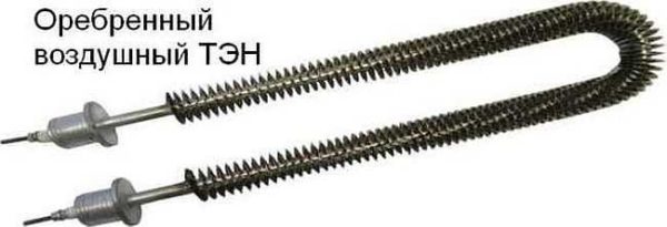 Heating element with ribbing for quick heating of water