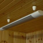 Ceiling IR heater with standard design