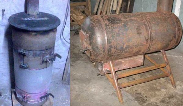 A potbelly stove for a garage can be made from a cylinder or thick-walled pipe