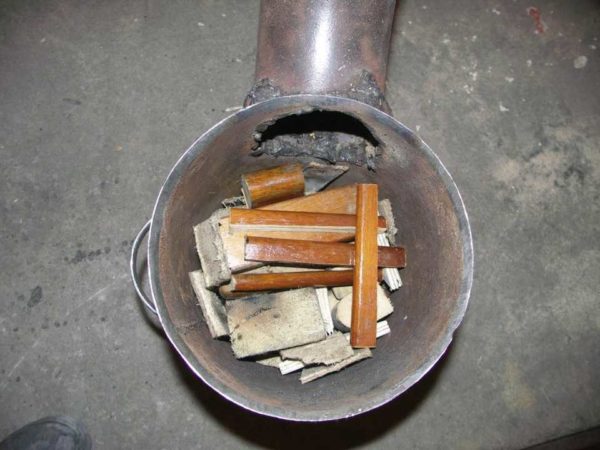 This is the kind of wood used to heat this garage oven