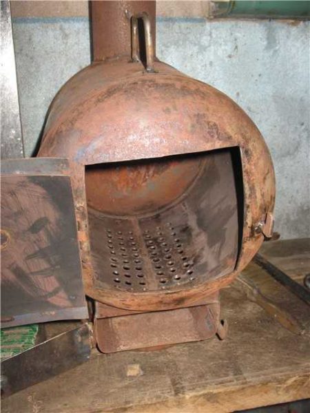 How to make a potbelly stove in a garage from a gas cylinder
