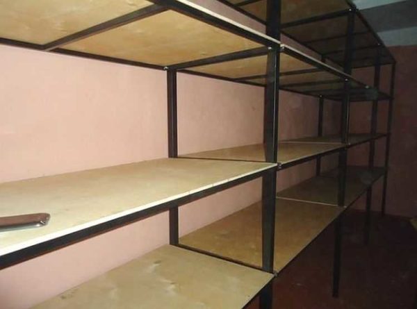 One of the options is a frame made of a shaped tube and plywood shelves