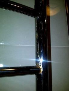 The heated towel rail is leaking at the welding points