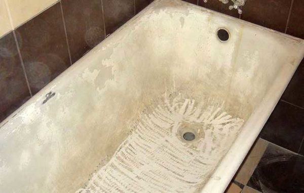 Prepared bath - enamel removed