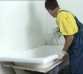 We put the insert, mark the lines along which it is necessary to cut the sides, technological holes