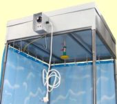 Heated metal shower tank