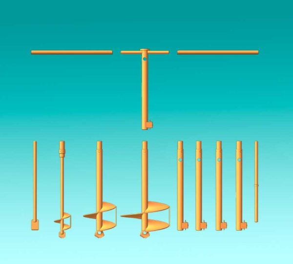 Pole drill can be with an assembly rod