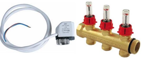 Flowmeters (right) and servo / servo motors (left)